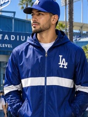 LA Dodgers Half Zipper Jacket W/hood